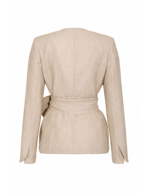 Blazer in lino bright con scollo a v Alpha Studio | AD-6611N2016